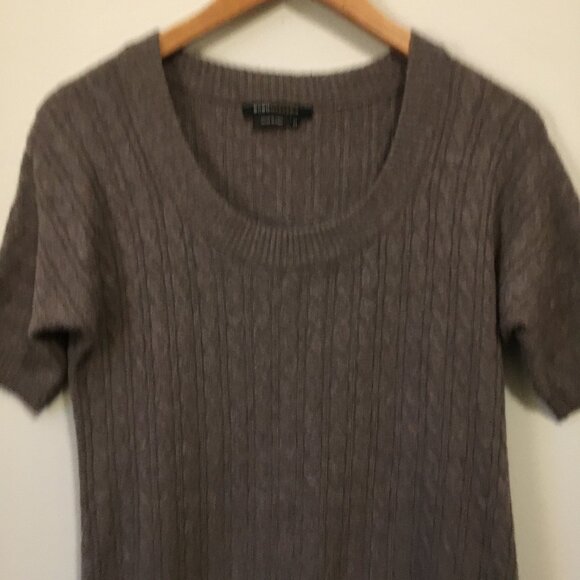 BCBGMaxAzria Wool Blend Short Sleeve Sweater Tee - Picture 3 of 14